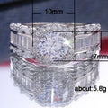 Silver-Tone Round Crystal Ring With Baguette Side Stones view 5