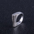 Black And White Rectangular Signet Ring With Openwork Sides view 2