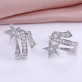 Silver Tone Star Shooting-Star Open Ring and Stud Earrings view 6