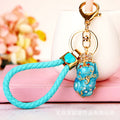 Jeweled Pixiu Braided Wrist Strap Keychains in Seven Pictured Colors view 10