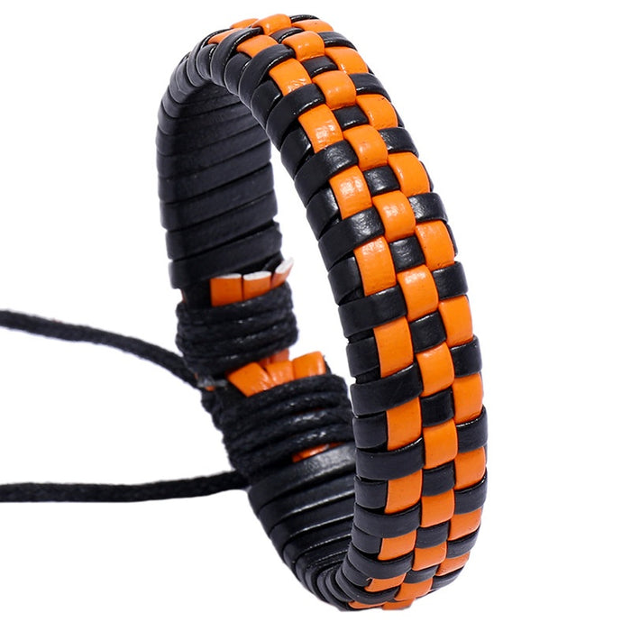 Direct Simple Braided Leather Bracelet Adjustable Colorful Cord Bangle Jewelry