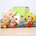 Jeweled Standing Mouse Keychains in Four Pictured Crystal Colors view 2