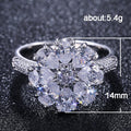Silver Tone Floral Cluster Ring with Marquise Stones view 5