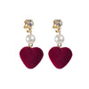 Burgundy Heart Clips