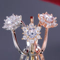 Clear Floral Cluster Ring in Three Tones Jewelry Accessory view 3