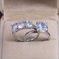 Silver-Tone Two-Piece Ring Set With Round Crystal Accents view 3