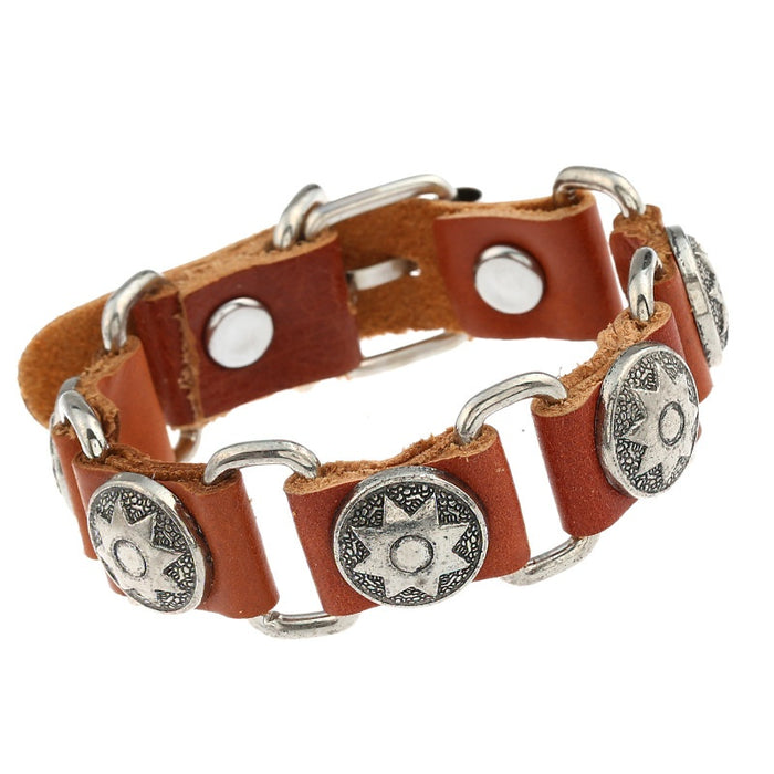 Harajuku Minimalist Cowhide Leather Bracelet For Men And Women Hip Hop Punk Fashion Jewelry