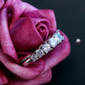 Seven Stone Half Eternity Ring In Polished Silver Tone view 4