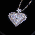 Heart Shaped Baguette Crystal Pendant in Silver Tone view 2
