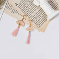 Eight Fan Tassel and Pearl Look Hook Clip Earrings view 6