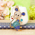 Jeweled Standing Mouse Keychains in Four Pictured Crystal Colors view 4