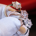 Clear Floral Cluster Ring in Three Tones Jewelry Accessory view 4