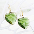 Gold Tone Large Faceted Heart Crystal Hook Earrings in Three Colors view 7