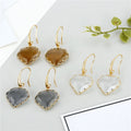 Gold Tone Faceted Heart Glass Drop Earrings in Three Colors view 4