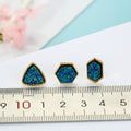 Gold Tone Faux Druzy Geometric Stud Earrings in Seven Designs view 5