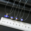 Blue Evil Eye Pendant Invisible Cord Necklaces in Four Shapes view 5