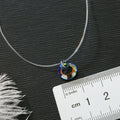 Multicolor Faceted Crystal Ring Pendant on Invisible Cord Necklace view 4