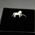 Silver Tone Running Horse Silhouette Open Ring Polished Metal Jewelry view 4