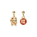 Eleven Red Festive Chinese Symbol Long Tassel Earrings view 11