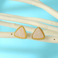 Gold Tone Faux Druzy Geometric Stud Earrings in Seven Designs view 8