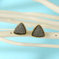 Gold Tone Faux Druzy Geometric Stud Earrings in Seven Designs view 7