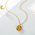 Gold Tone Round Shell and Druzy Pendant Necklaces in Nine Colors view 3