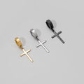 Silver Gold and Black Cross Clip and Huggie Earrings view 4