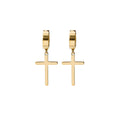 Silver Gold and Black Cross Clip and Huggie Earrings view 7