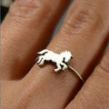 Silver Tone Running Horse Silhouette Open Ring Polished Metal Jewelry view 3