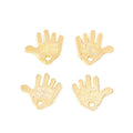Hand Made Palm Metal Charm Pendant in 5 Finishes for DIY Jewelry view 6