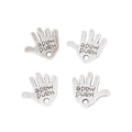 Hand Made Palm Metal Charm Pendant in 5 Finishes for DIY Jewelry view 8