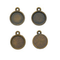 Small Round Cabochon Pendant Settings in Two Antique Finishes view 5