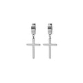 Silver Gold and Black Cross Clip and Huggie Earrings view 9