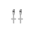 Six Silver Gold and Black Cross Huggie and Clip Earrings view 6
