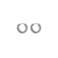 Silver Gold and Black Small Classic Huggie Hoop Earrings view 1