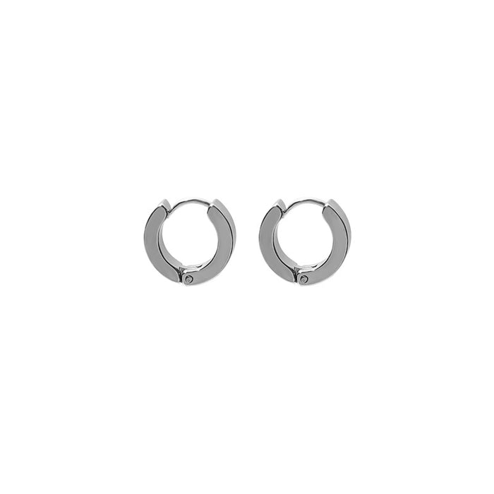 Silver Gold and Black Small Classic Huggie Hoop Earrings