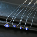 Blue Evil Eye Pendant Invisible Cord Necklaces in Four Shapes view 1