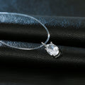 Clear Oval Crystal Pendant on an Invisible Cord Necklace view 3