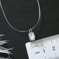 Clear Oval Crystal Pendant on an Invisible Cord Necklace view 5