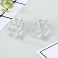 Silver Tone Abstract Botanical and Figural Stud Earrings in Twelve Designs view 8