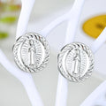 Silver Tone Abstract Botanical and Figural Stud Earrings in Twelve Designs view 12
