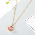 Gold Tone Round Druzy Crystal Pendant Necklaces in Blue or Black view 4