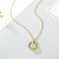 Gold Tone Round Shell and Druzy Pendant Necklaces in Nine Colors view 10