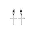 Silver Gold and Black Cross Clip and Huggie Earrings view 6