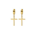 Silver Gold and Black Cross Clip and Huggie Earrings view 10