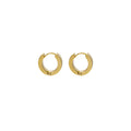 Silver Gold and Black Small Classic Huggie Hoop Earrings view 2