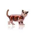 Standing Dog Metal Brooch with Small Glossy Dog Figure with Pointed Ears and Curled Tail view 1
