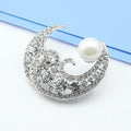 Silver Tone Moon Pearl Look Metal Brooch Pin for Jackets and Lapels view 6