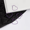 Purple Heart Outline Clip and Pierced Hoop Earrings view 2