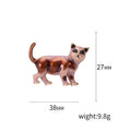 Standing Dog Metal Brooch with Small Glossy Dog Figure with Pointed Ears and Curled Tail view 5